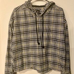 Pullover hooded sweater.